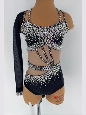 Sparkle Worldwide Black Rhinestone Embellished Dance Costume
